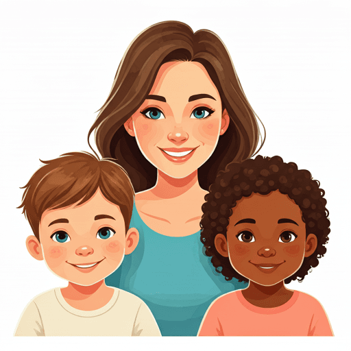 Babysitterin spielt mit Kindern